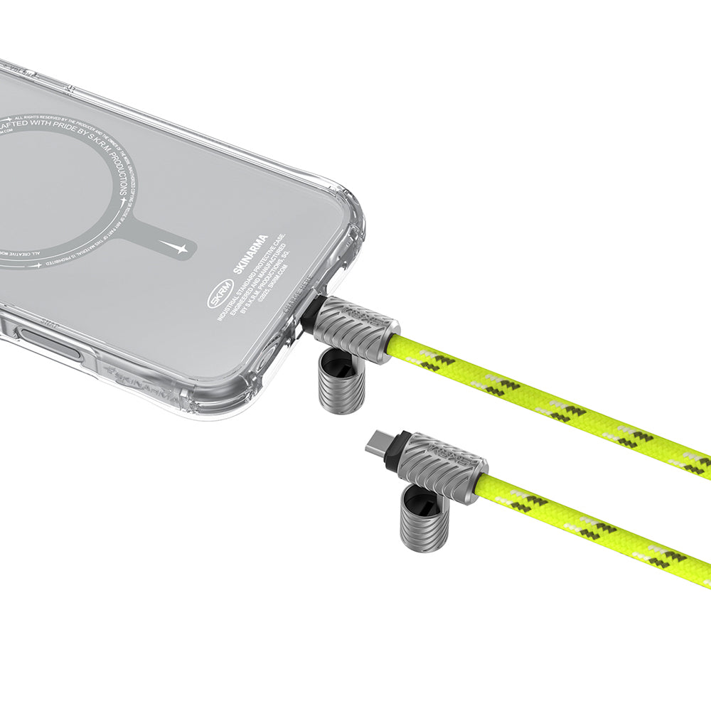 Skinarma DynoVE Serisi Type-C to Type-C Askı İpi Tasarımlı Şarj ve Data Kablosu Yeşil