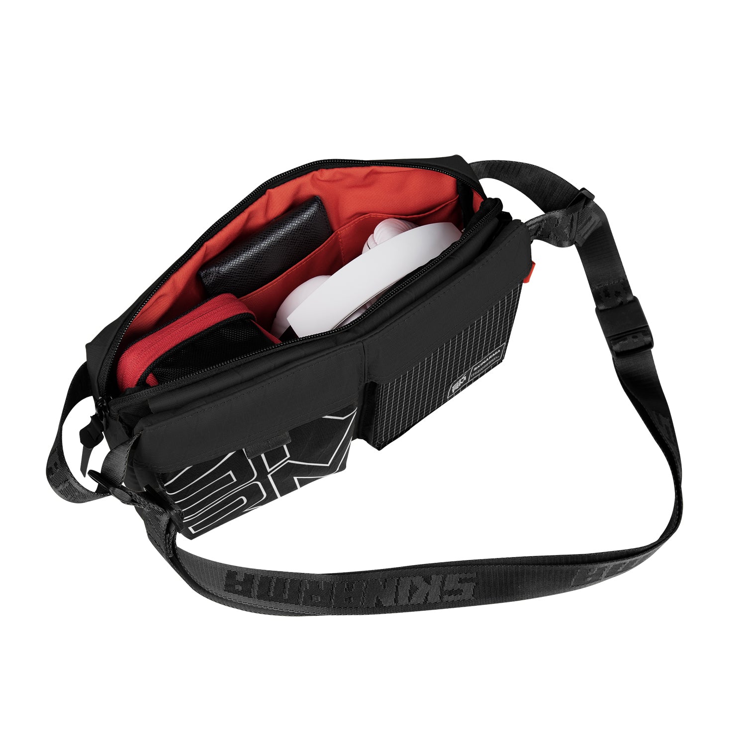 Skinarma Jager Naylon Scout Boyun Askı Kayışlı Çapraz Vücut Çantası Siyah