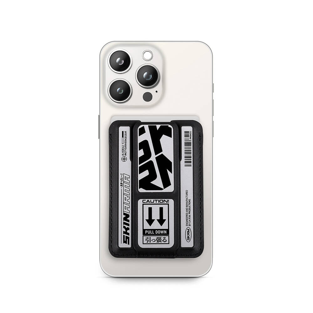 SkinArma Kado Kira Kobai Holografik Tasarımlı Standlı Deri Görünümlü Kartlık Füme