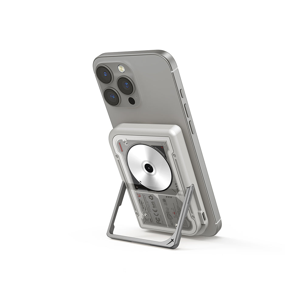 Skinarma Nexus Nova Kablosuz ve PD Hızlı Şarj Özellikli Standlı Taşınabilir Powerbank 20W 5000mAh Açık Gri