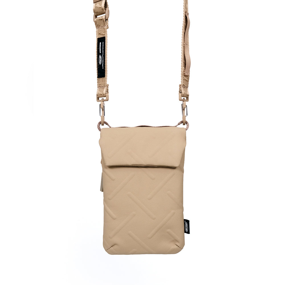 Skinarma Sling Pouch Juno Cross-Hatch Desenli Naylon Scout Boyun Askı Kayışlı Çapraz Vücut Çantası Turuncu