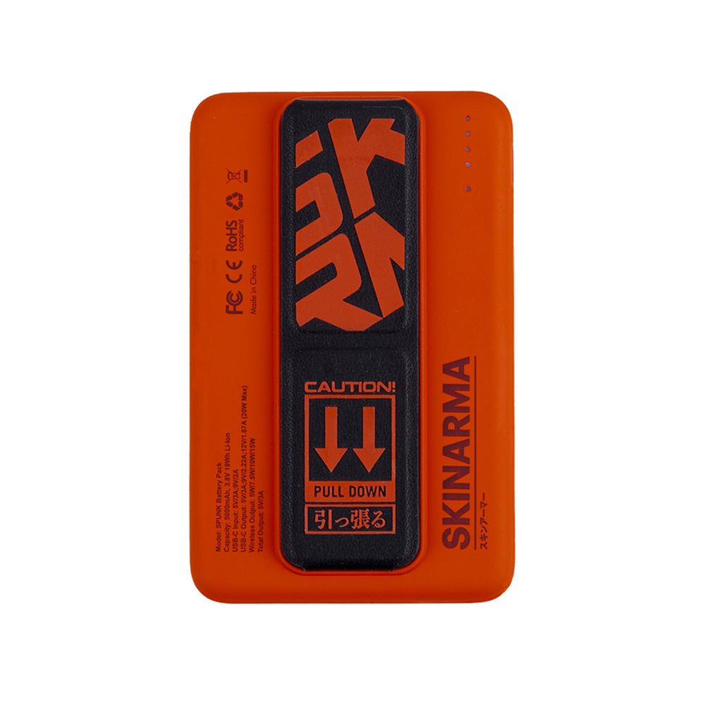SkinArma Spunk Taşınabilir Wireless Şarj ve PD Hızlı Şarj Özellikli Powerbank 15W 5000mAh Krem