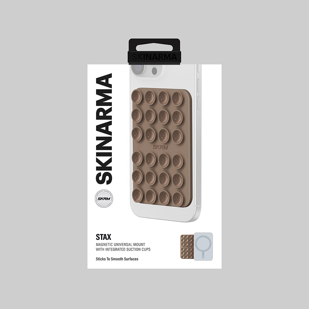 Skinarma Stax Magnetik Vakumlu Telefon Tutucu Kahverengi