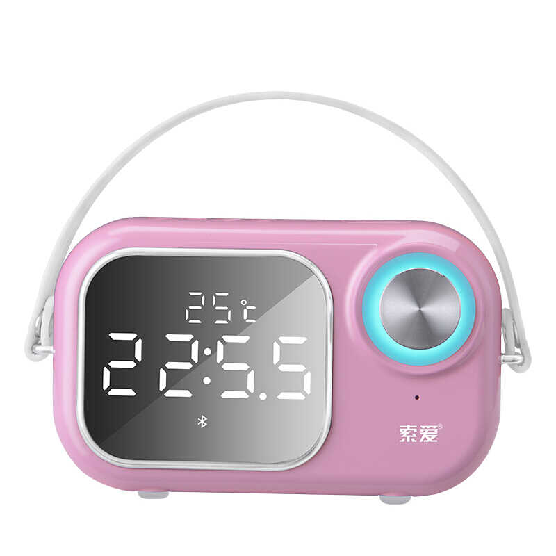 Soaiy E16 Bluetooth Speaker Hoparlör Pembe