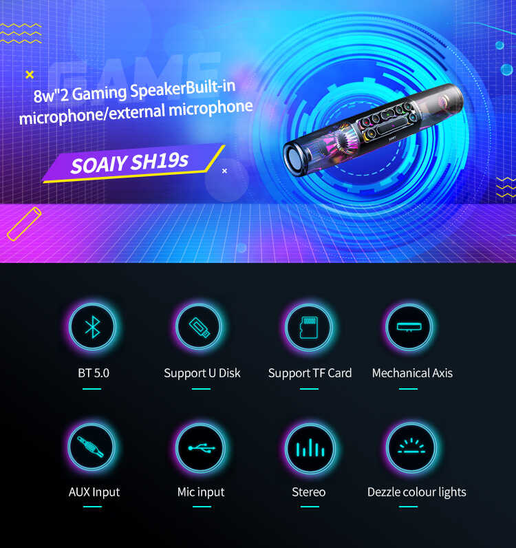 Soaiy SH19S Bluetooth Speaker Hoparlör Beyaz