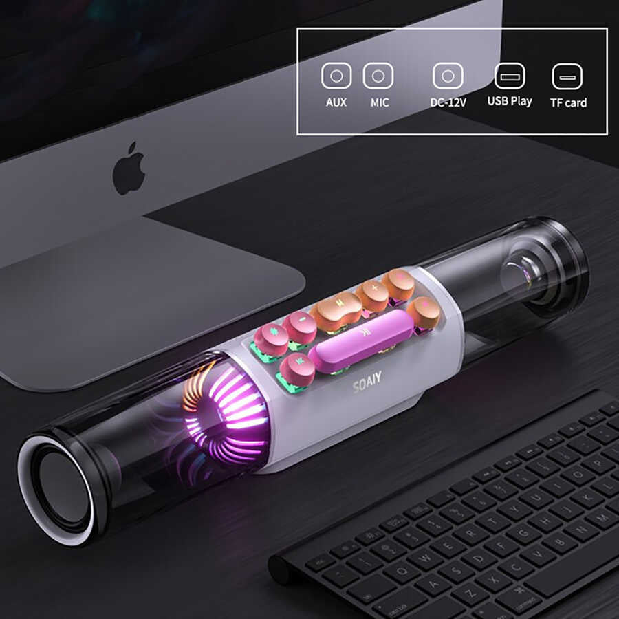 Soaiy SH19S Bluetooth Speaker Hoparlör Beyaz