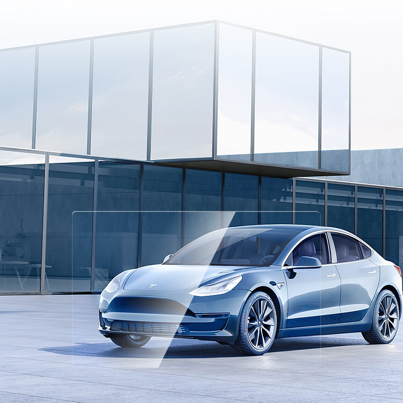 Tesla Model 3 CaseWorld Araç Multimedya Uygulama Aparatlı Ekran Koruyucu Şeffaf