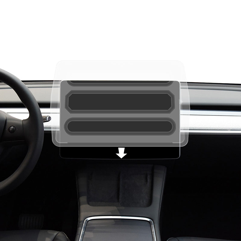 Tesla Model 3 CaseWorld Araç Multimedya Uygulama Aparatlı Ekran Koruyucu Şeffaf