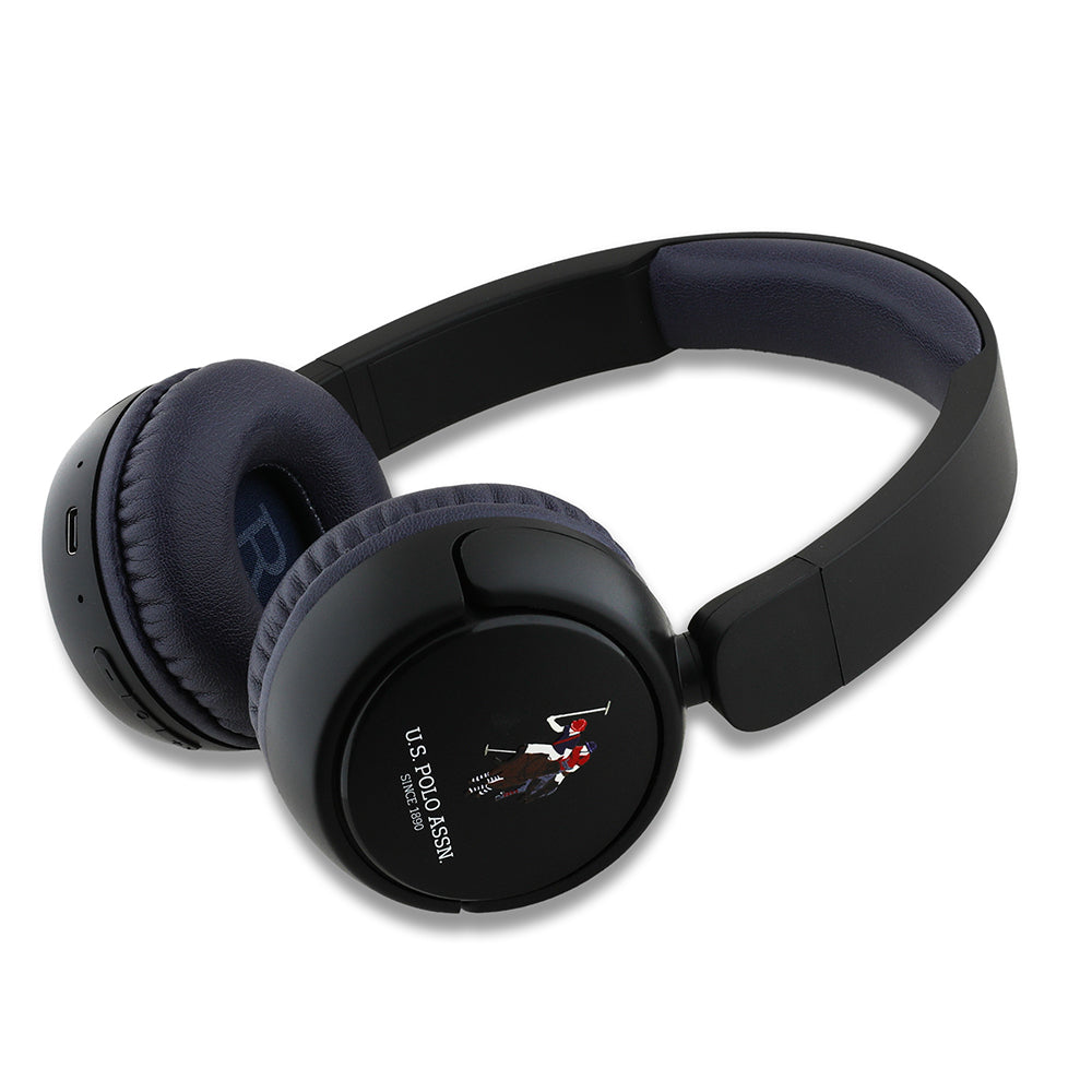U.S Polo Assn. Orjinal Lisanslı Katlanabilir Ayarlanabilir Baskı Logolu Kulak Üstü Bluetooth Kulaklık v5.3 Beyaz