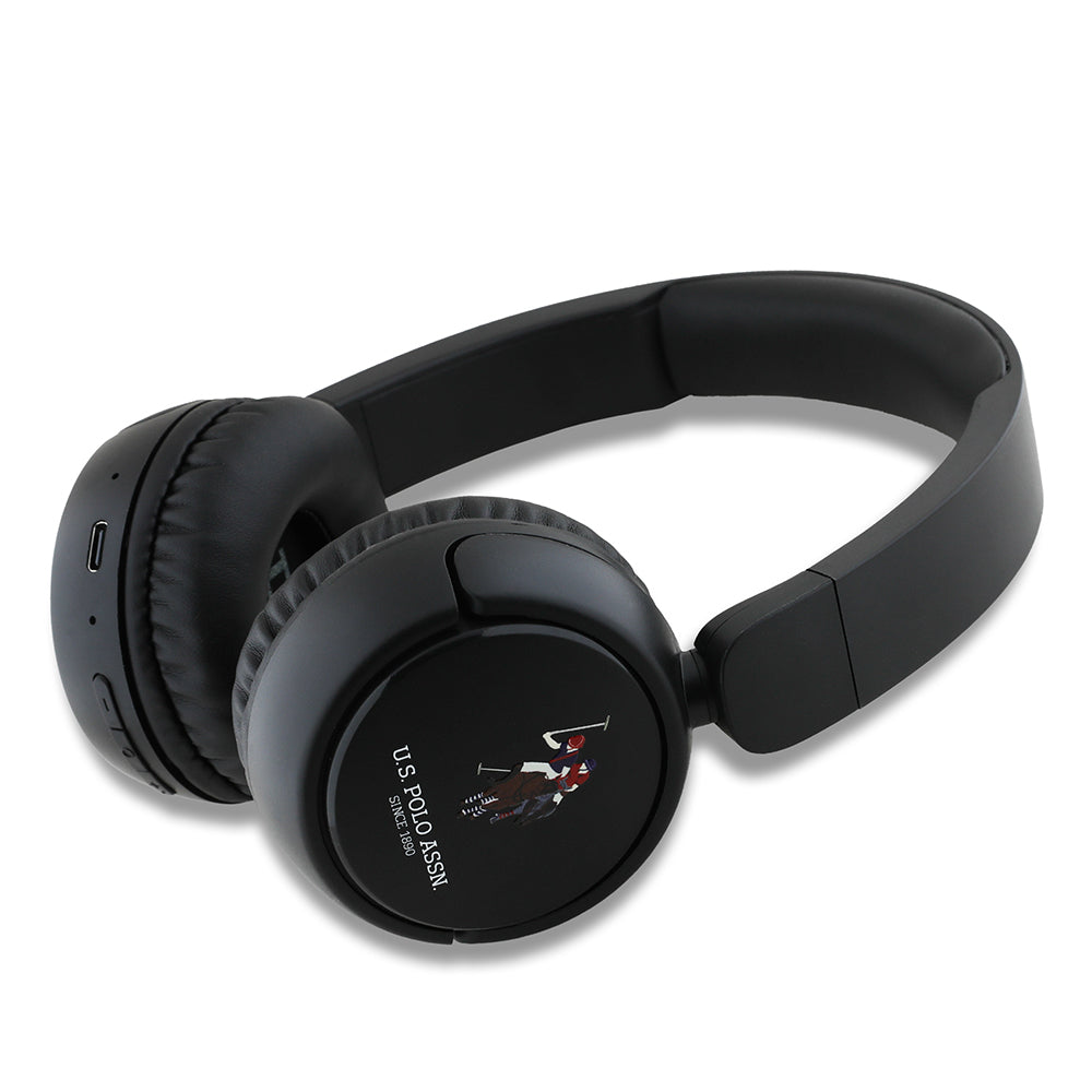 U.S Polo Assn. Orjinal Lisanslı Katlanabilir Ayarlanabilir Baskı Logolu Kulak Üstü Bluetooth Kulaklık v5.3 Beyaz
