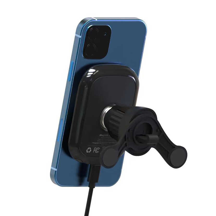 Vokamo WRL-01 Mıknatıslı Kablosuz Şarj Araç Telefon Tutucu Siyah