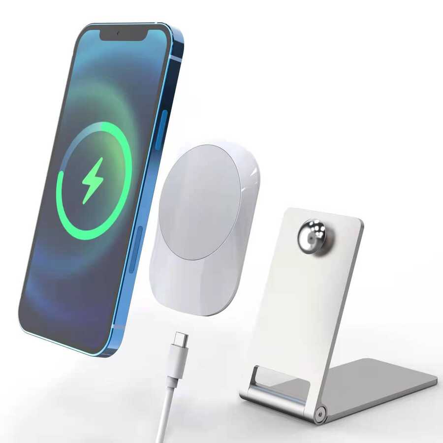 Vokamo WRL-01 Mıknatıslı Kablosuz Şarj Araç Telefon Tutucu Beyaz