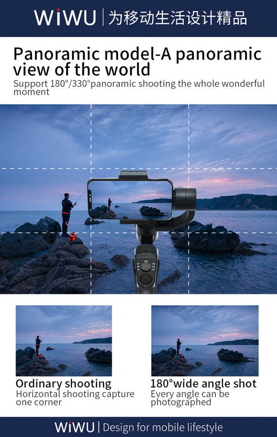 Wiwu 3-Axis S5B Gimbal Sabitleyici Siyah