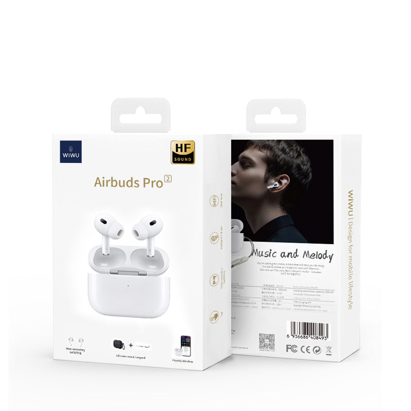 Wiwu Airbuds Pro 2F Aktif Gürültü Önleyicili Kulak İçi Bluetooth Kulaklık Beyaz