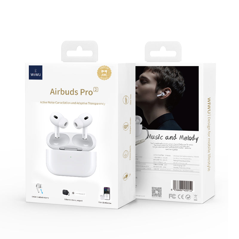 Wiwu Airbuds Pro 2F Aktif Gürültü Önleyicili Kulak İçi Bluetooth Kulaklık Beyaz