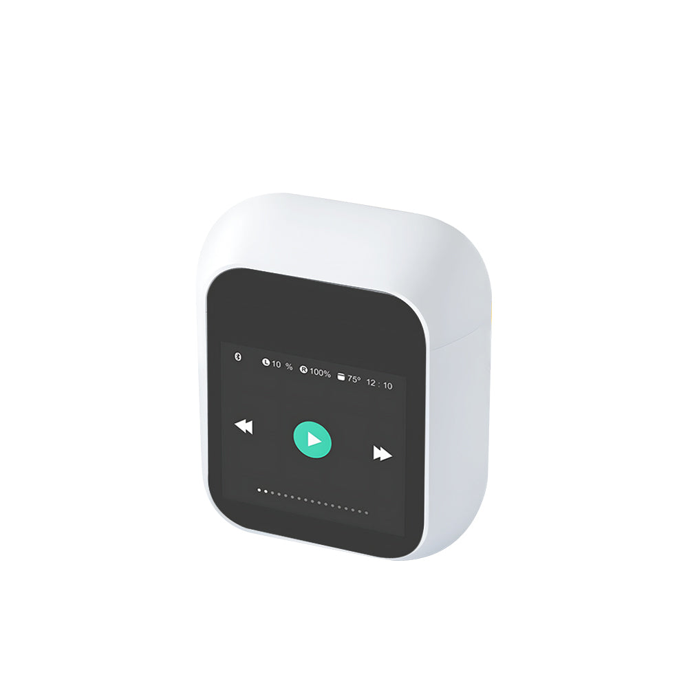 Wiwu Airbuds T24 Dokunmatik LCD Ekranlı TWS Bluetooth Kulaklık v5.4 Beyaz