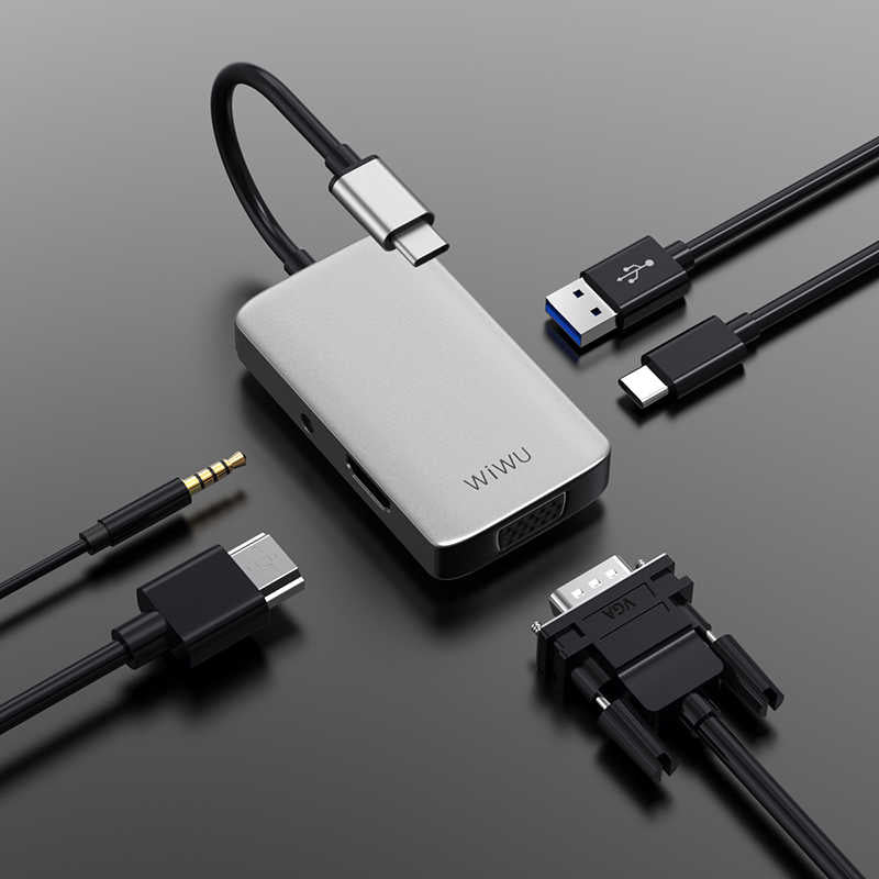 Wiwu Alpha 513HVP Type-C VGA Adaptörü Gümüş