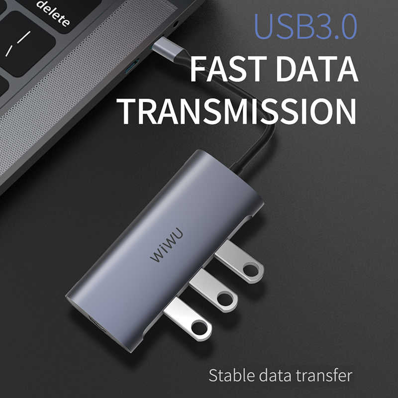 Wiwu Alpha 831HRT Type-C Hub Gri