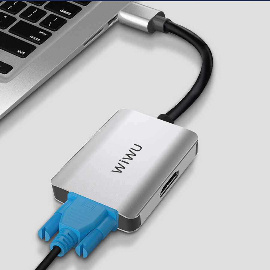 Wiwu Alpha A20VH 2 in 1 Type-C Hub Gri