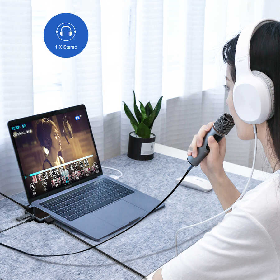 Wiwu Alpha T5 Pro 4 in 1 Type-C Hub Siyah