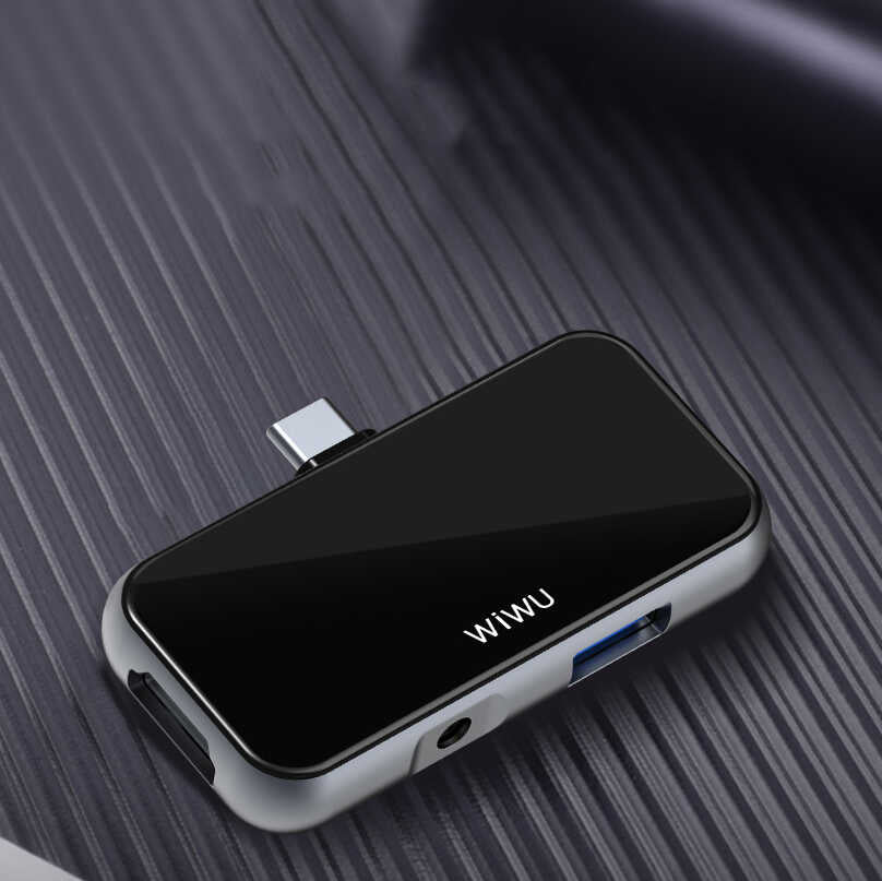 Wiwu Alpha T5 Pro 4 in 1 Type-C Hub Siyah