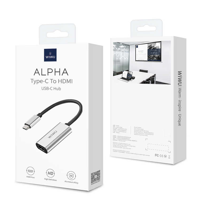 Wiwu Alpha Type-C to HDMI Adaptörü Gri