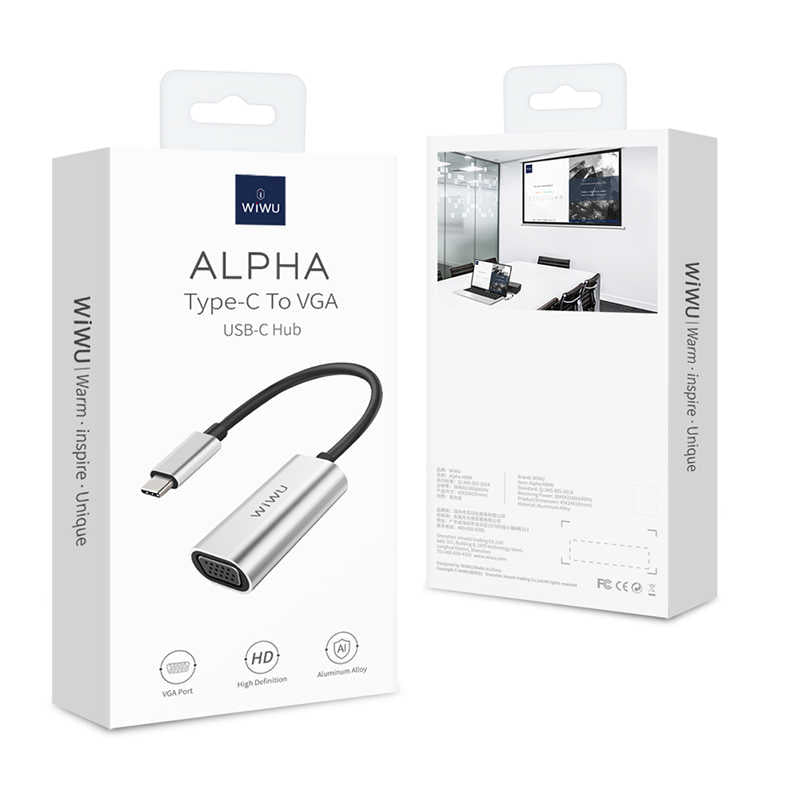 Wiwu Alpha Type-C to VGA Adaptörü Gri