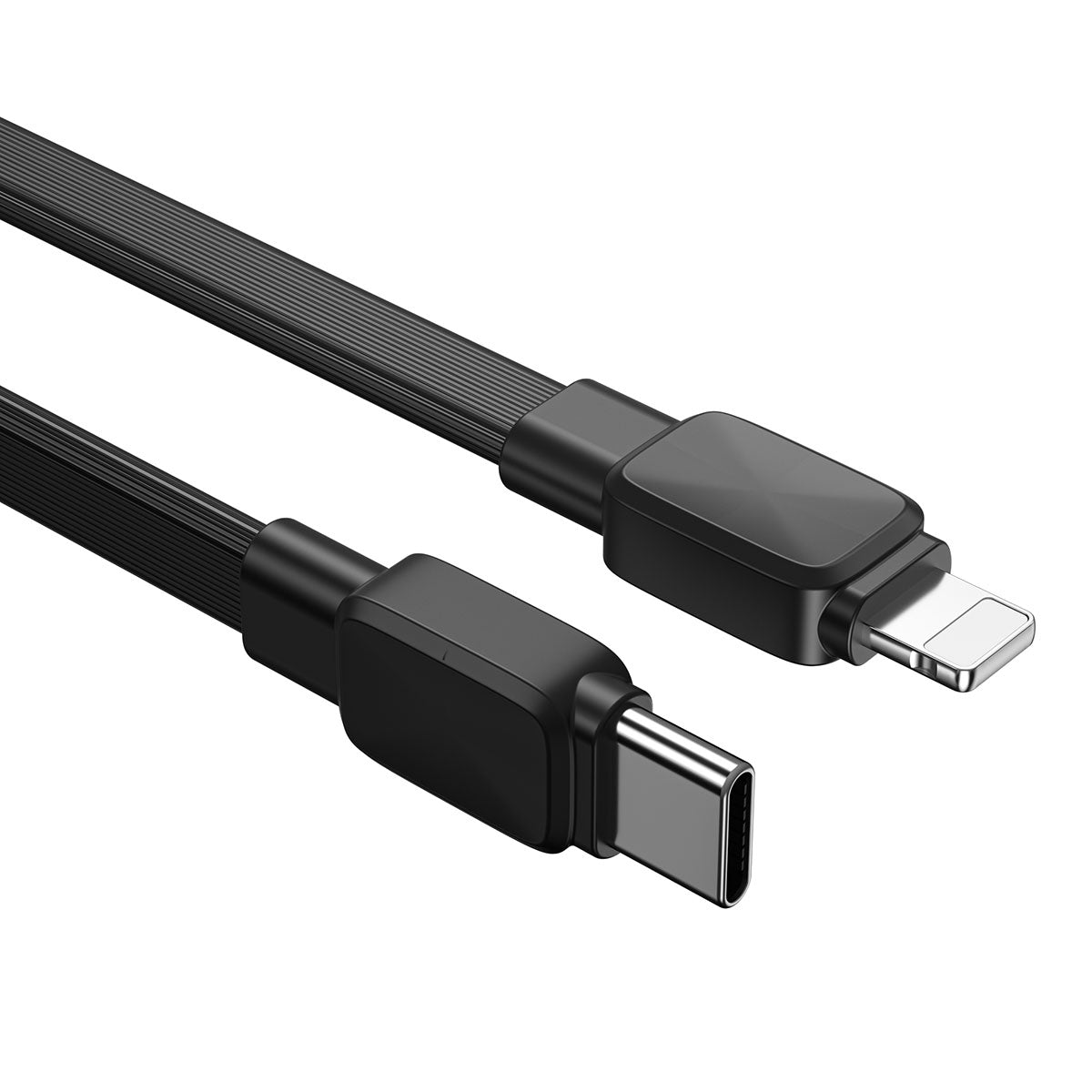 Wiwu Bravo Wİ-C004 Yassı Tasarım 20W Hızlı Şarj Özellikli Type-C to Lightning PD Kablo 1M Beyaz