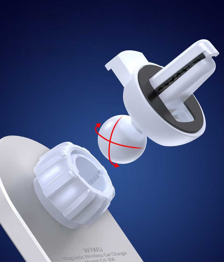 Wiwu CH-306 Magnetic Wireless Charging Car Mount Araç Telefon Tutucu Gümüş