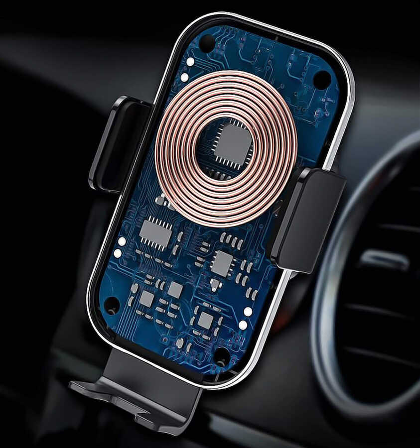 Wiwu CH-307 Liberator Wireless Charging Mount Araç Telefon Tutucu Siyah