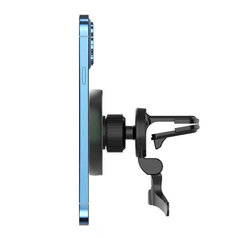 Wiwu CH-309 Araç İçi Magnetik Wireless Şarj Özellikli Telefon Tutucu Havalandırma Tasarım Siyah