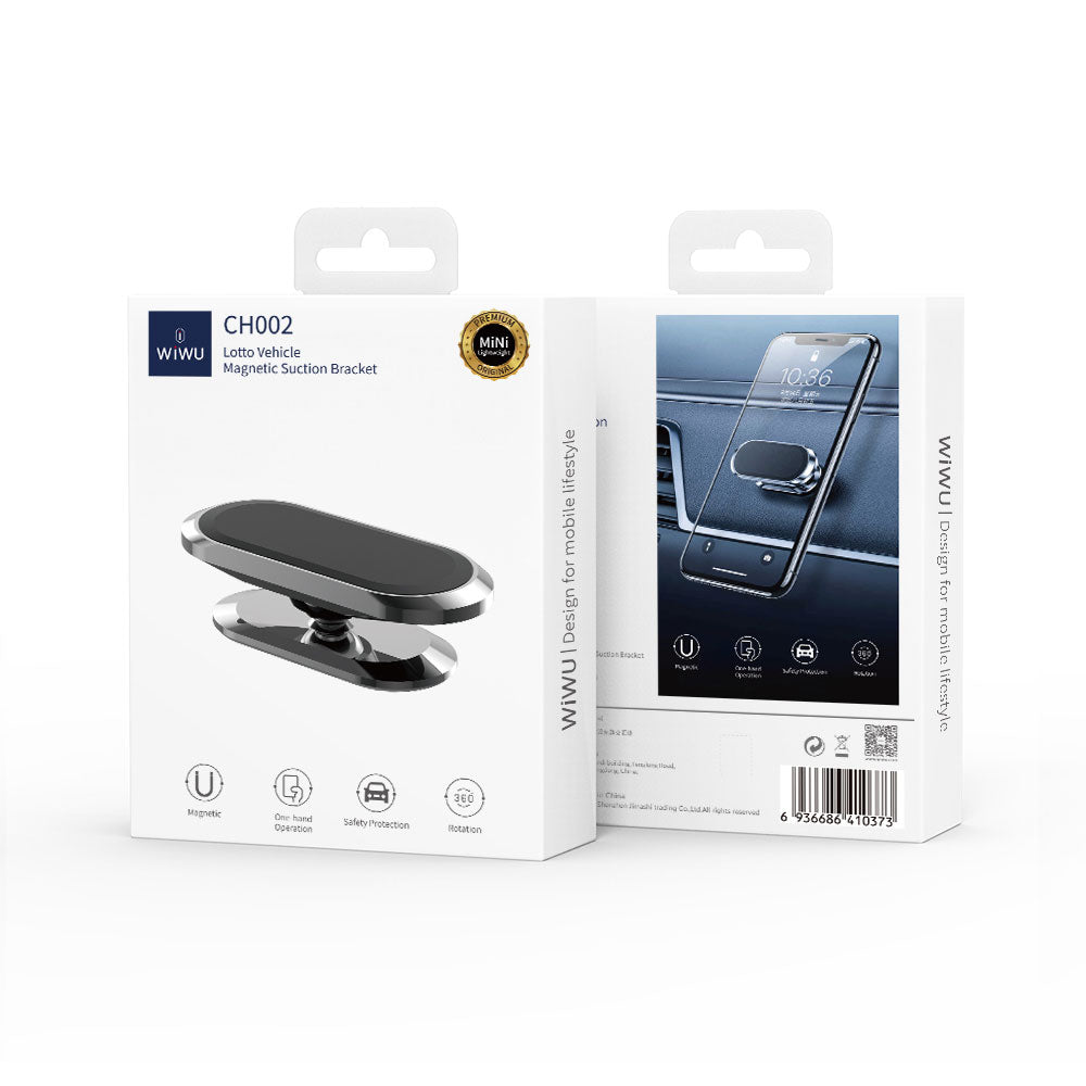 Wiwu CH002 360 Derece Dönebilen Magnetik Düz Zemin Versiyon Araç Telefon Tutucu Gri