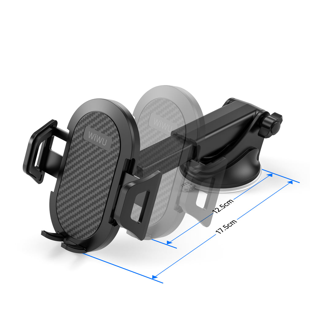 Wiwu CH015 Otomatik Mekanizmalı Vantuzlu Tasarım Araç Telefon Tutucu Siyah