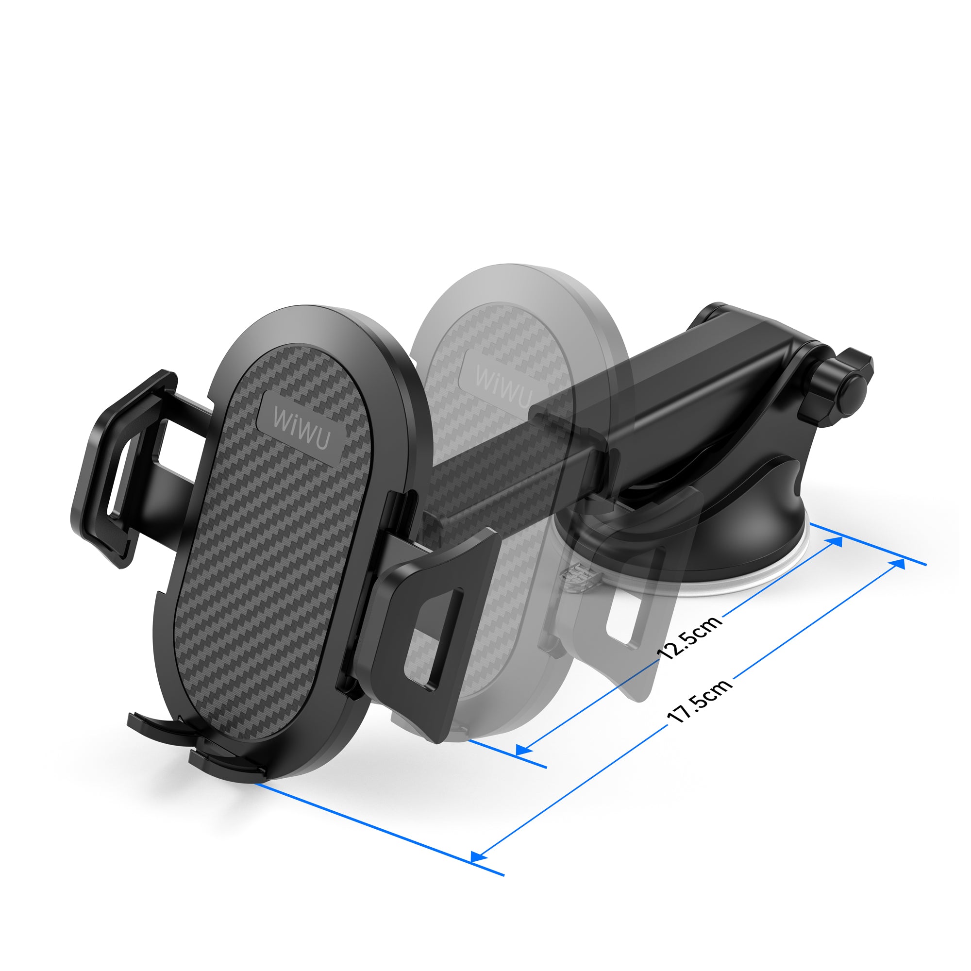 Wiwu CH015 Otomatik Mekanizmalı Vantuzlu Tasarım Araç Telefon Tutucu Siyah