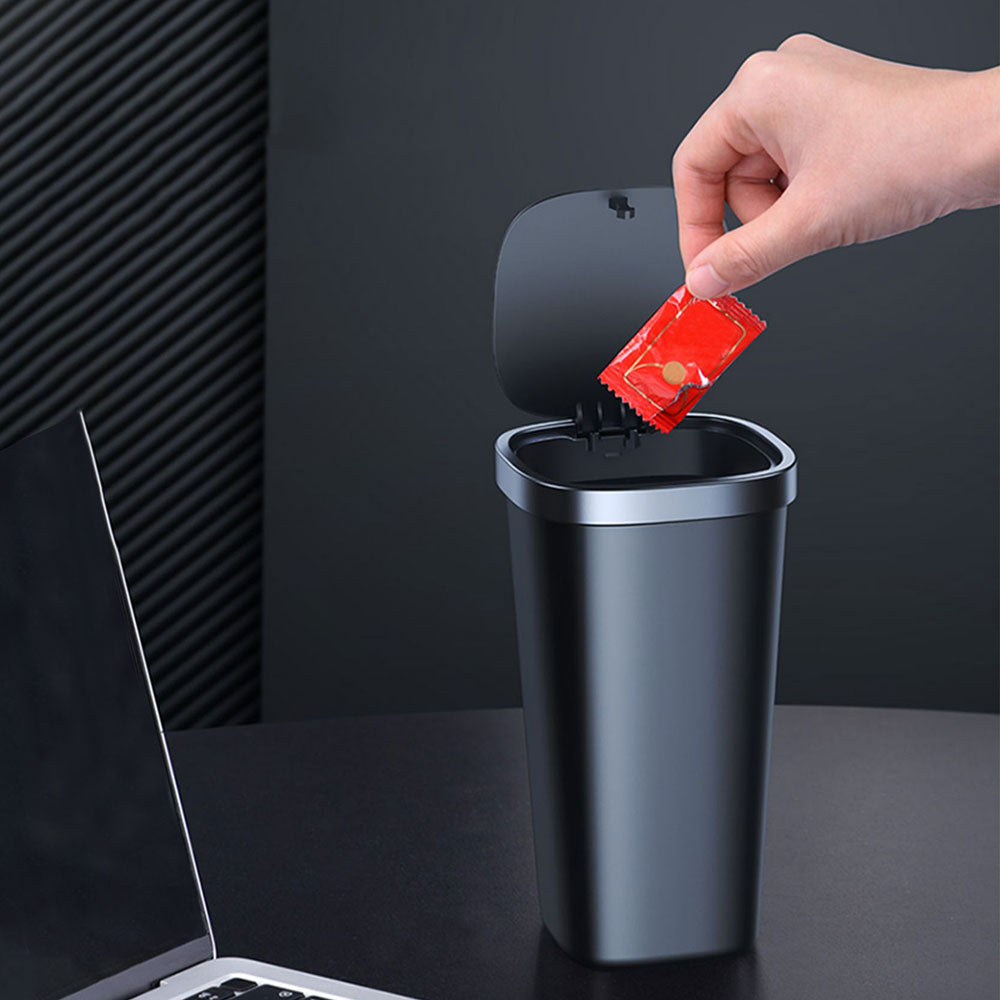 Wiwu CH020 Otomatik Kapaklı Araç İçi Mini Çöp Kutusu Siyah