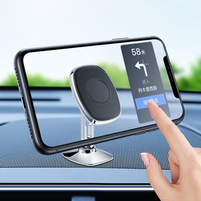 Wiwu CH024 360 Derece Dönebilen Magnetik Düz Zemin Versiyon Araç Telefon Tutucu Gümüş