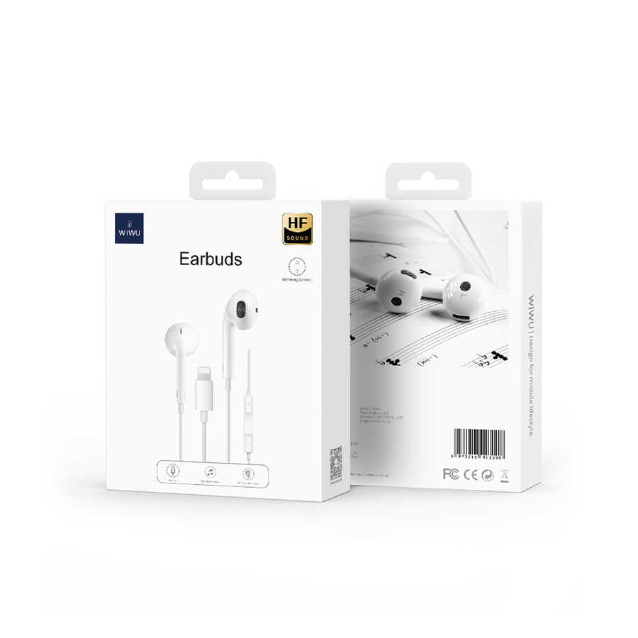 Wiwu Earbuds 302 Tak Çalıştır Lightning Kulaklık Beyaz