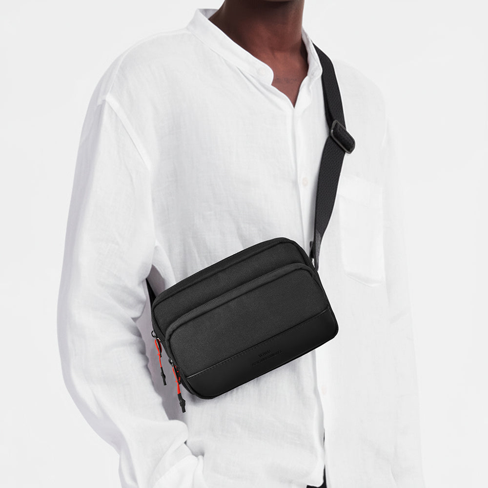 Wiwu Essen Serisi Suya Dayanıklı 1200D Polyester Kumaş Çapraz Vücut Çantası Siyah