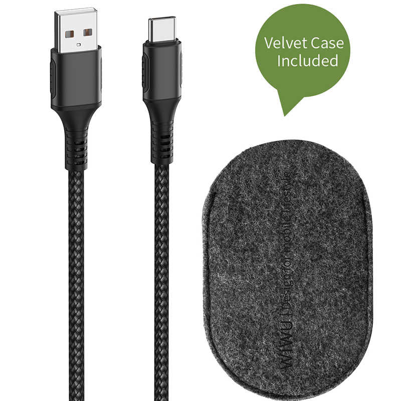 Wiwu F12 Kablo Phaeton Type-C Usb Kablo Siyah