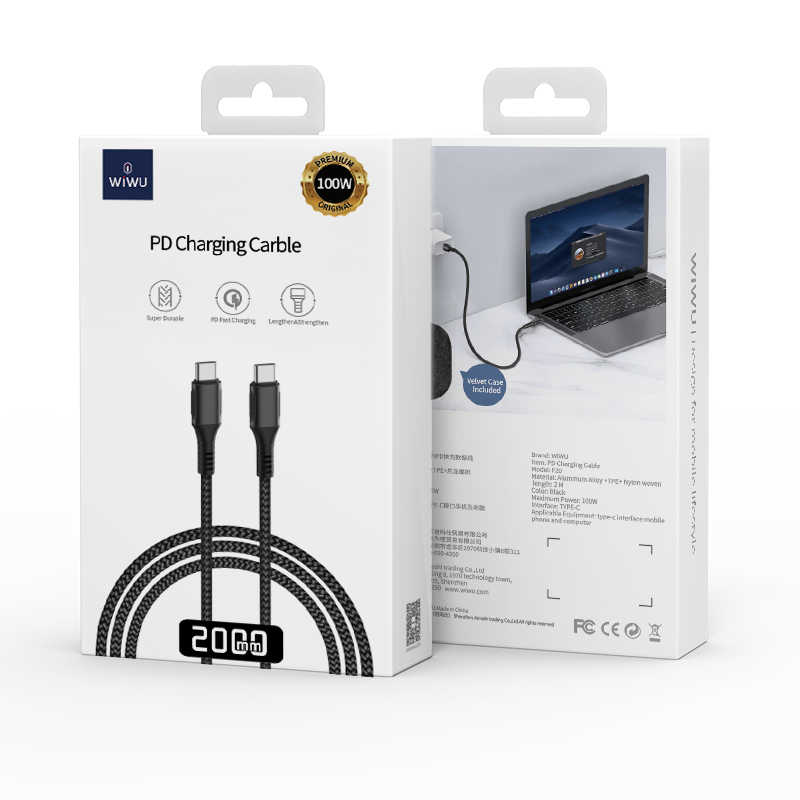 Wiwu F20 PD to PD Kablo Siyah