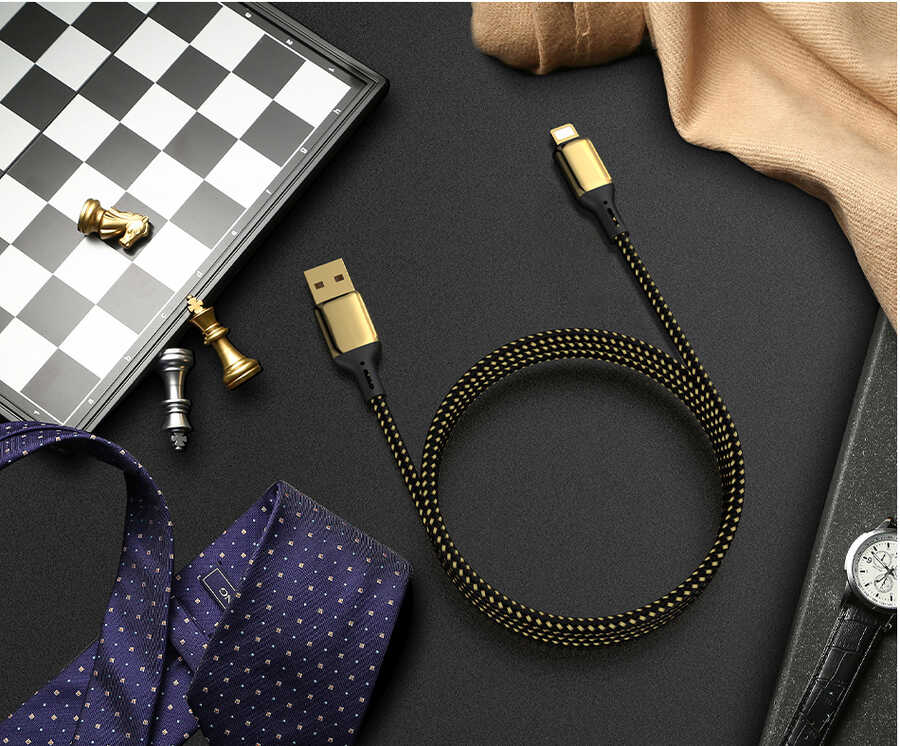 Wiwu Golden Series GD-100 Lightning Data Kablo 1.2M Gold