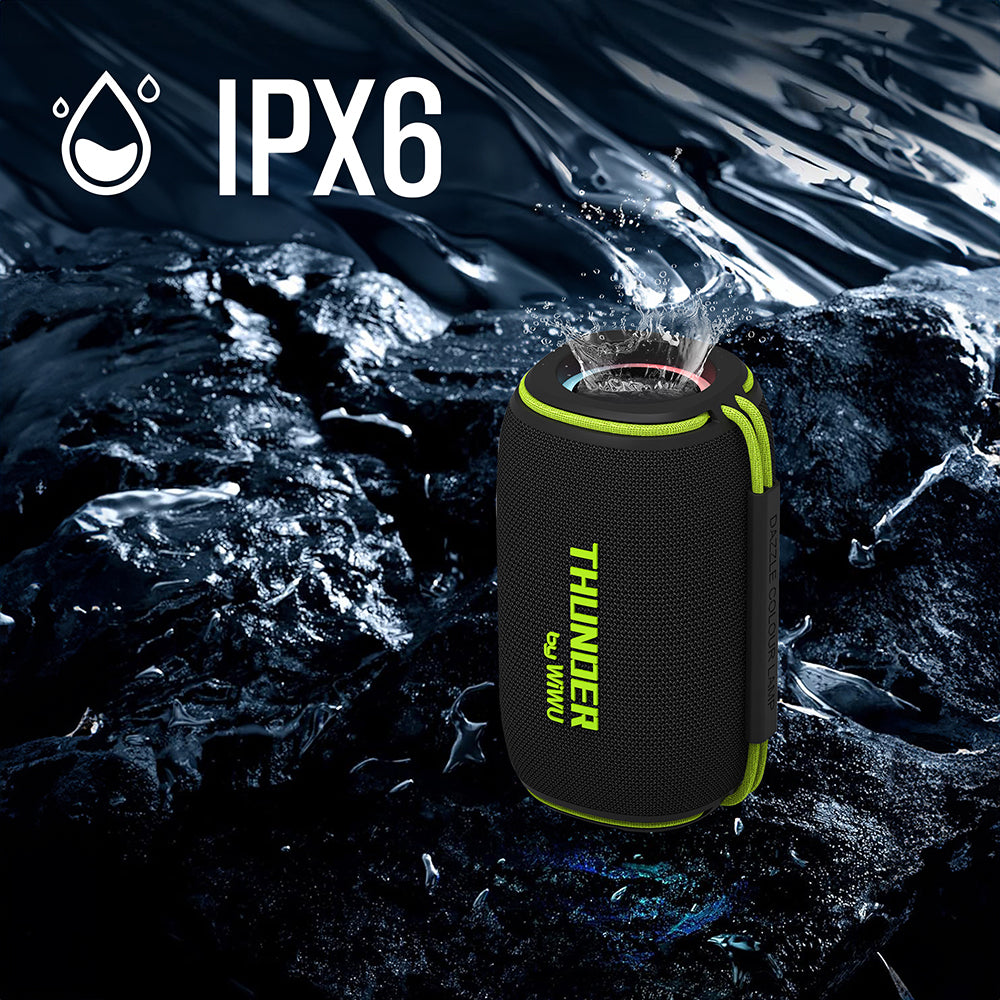 Wiwu H5 Su Geçirmez RGB Işıklı TWS Bluetooth Hoparlör v5.3 15W Siyah