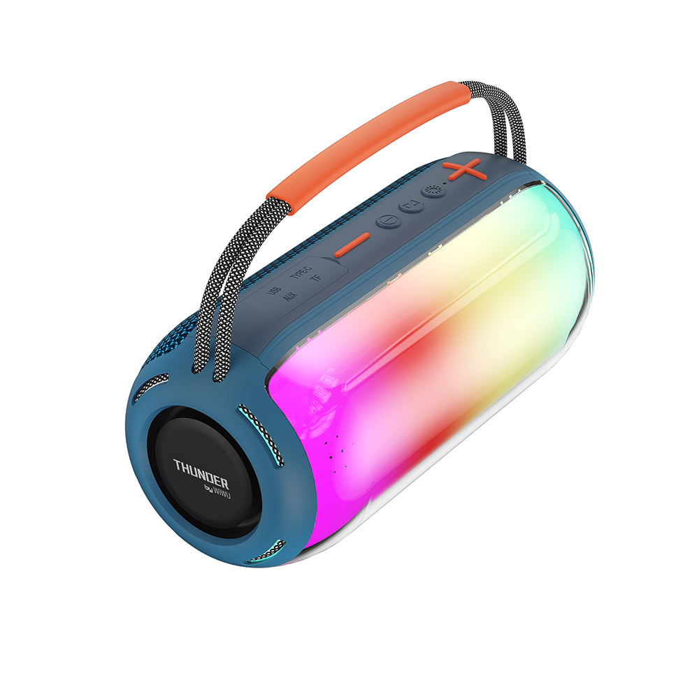Wiwu H6 RGB Işıklı Askılı TWS Bluetooth Speaker Hoparlör v5.3 16W Mavi