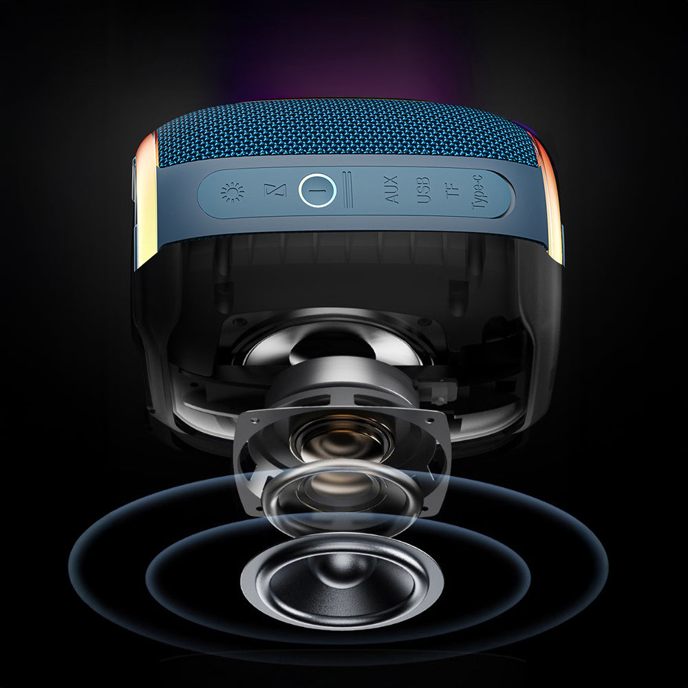 Wiwu H9 RGB Işıklı Askılı TWS Bluetooth Speaker Hoparlör v5.3 10W Mavi