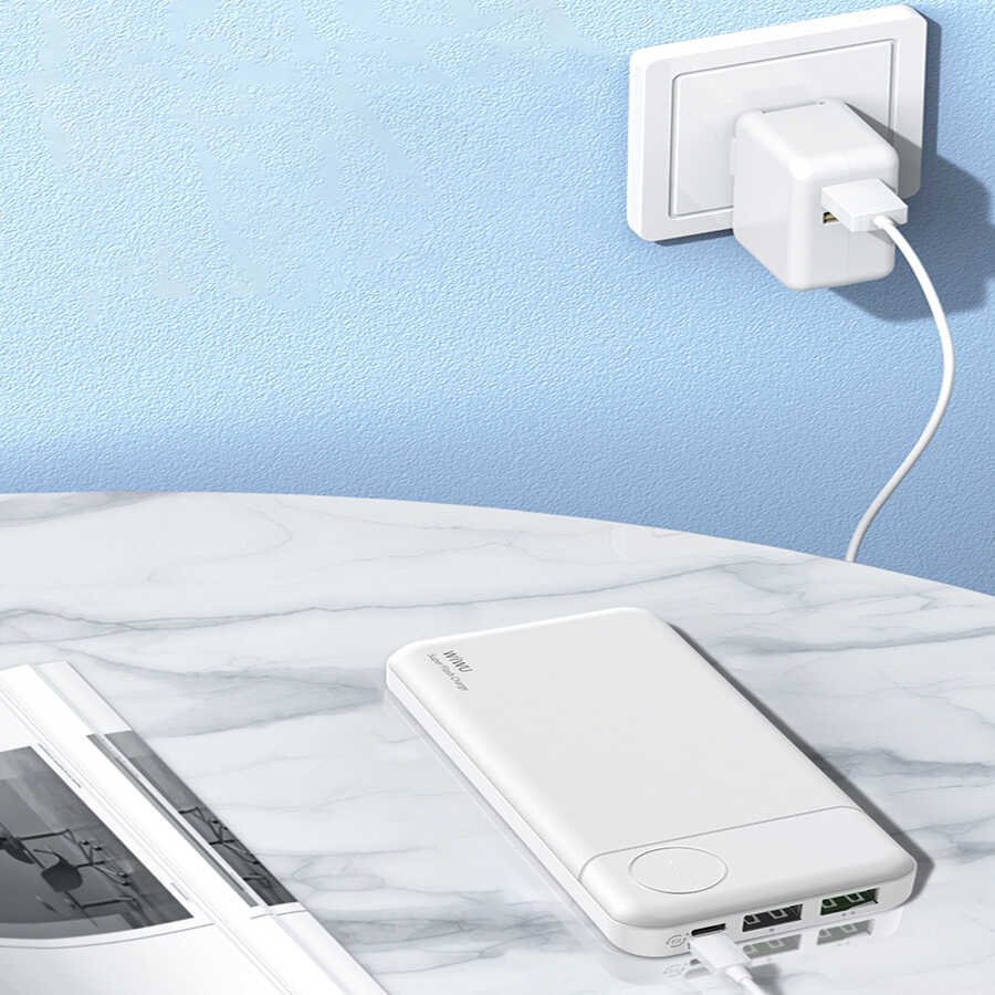 Wiwu JC-14 Super Flash Charge 10000 Mah Power Bank Beyaz
