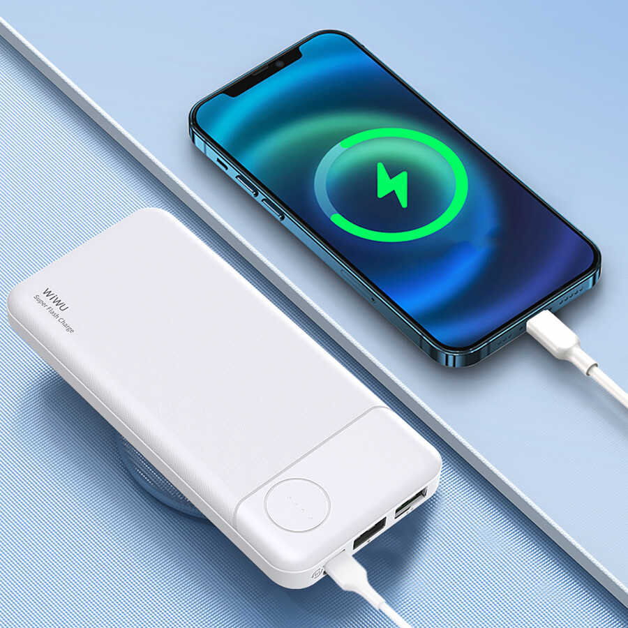 Wiwu JC-14 Super Flash Charge 10000 Mah Power Bank Beyaz