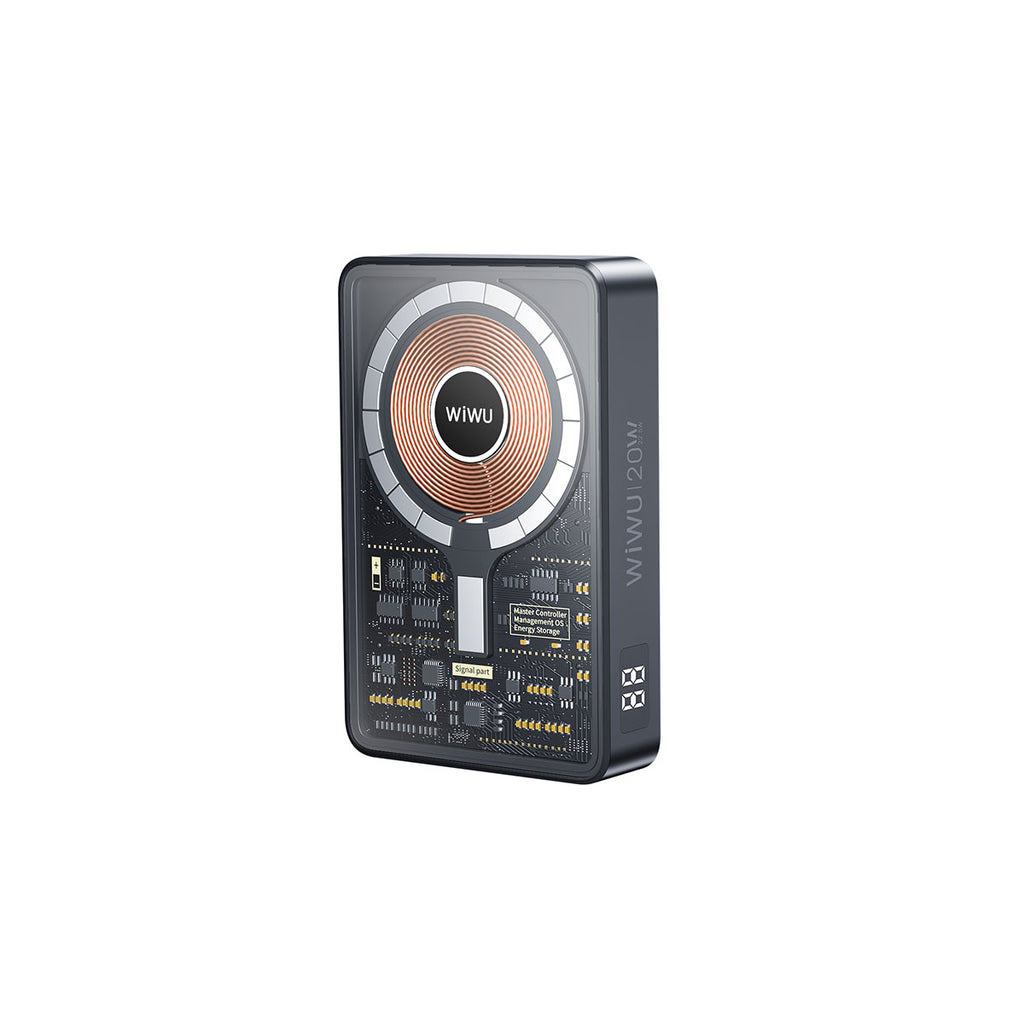 Wiwu JC-21 Hızlı Şarj Özellikli Şarj Göstergeli Standlı M-safe Wireless Powerbank 22.5W 10000mAh Siyah