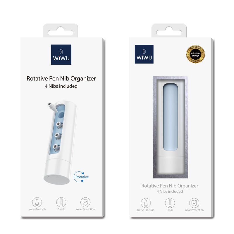 Wiwu Kalem Ucu Kutusu ve Apple Pencil 2.Nesil - Wiwu Pencil L Uyumlu 4 Adet Kalem Ucu Beyaz