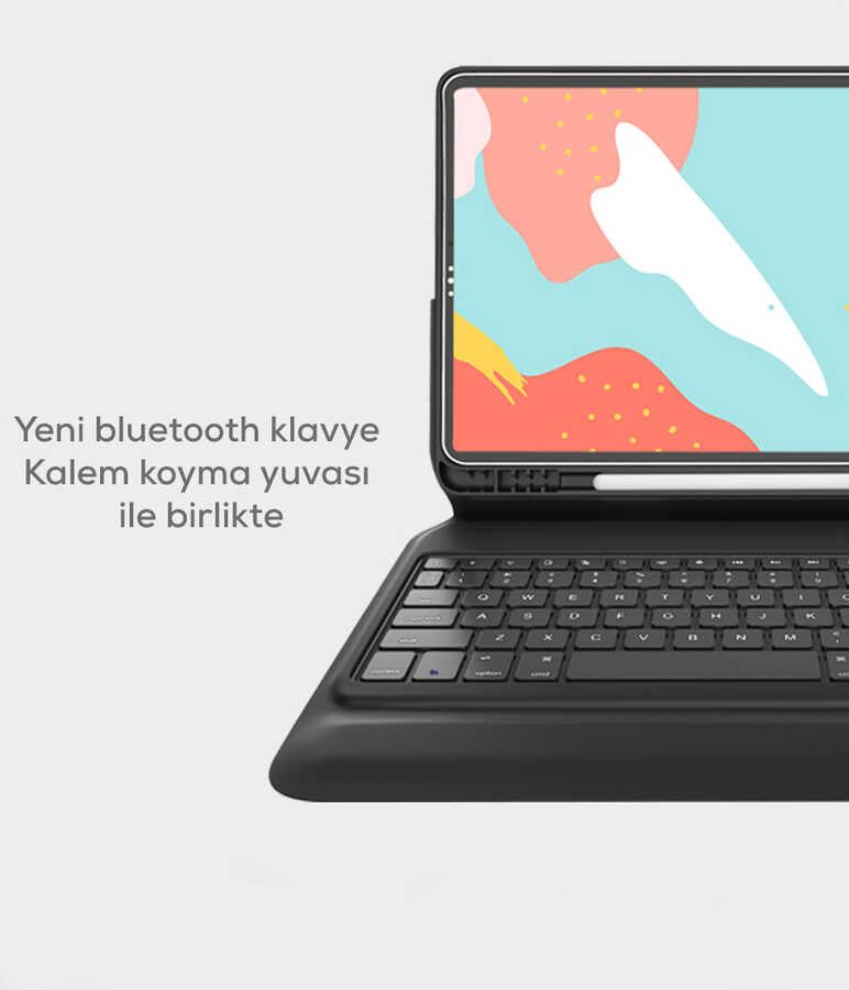 Wiwu Keyboard Folio Kablosuz Klavyeli Kılıf Siyah
