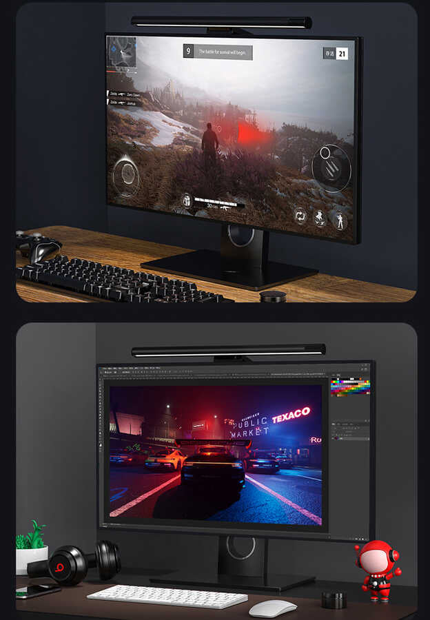 Wiwu L1 Uzaktan Kumandalı Ekran Üstü Aydınlatma Lambası Siyah